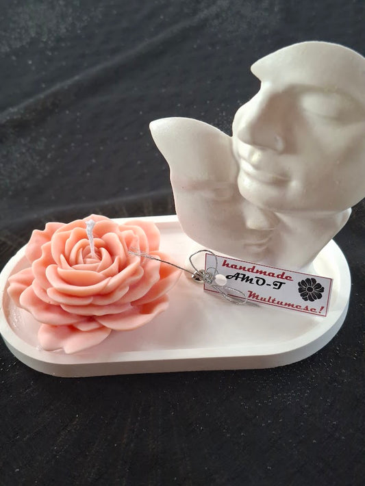 Set cadou praf ceramic si ceara soia